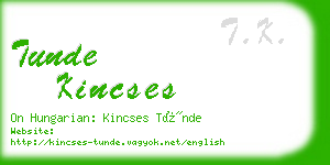 tunde kincses business card